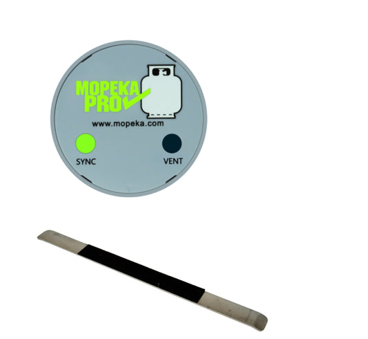 Mopeka Pro mit Spannblech für Alugasflasche