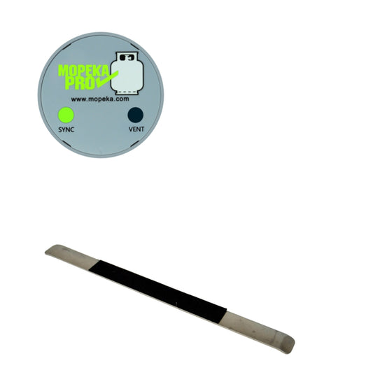 Mopeka Pro mit Spannblech für Alugasflasche